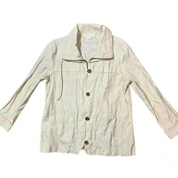 Coldwater Creek Tan/Cream Spring Utility Jacket - Picture 1 of 6
